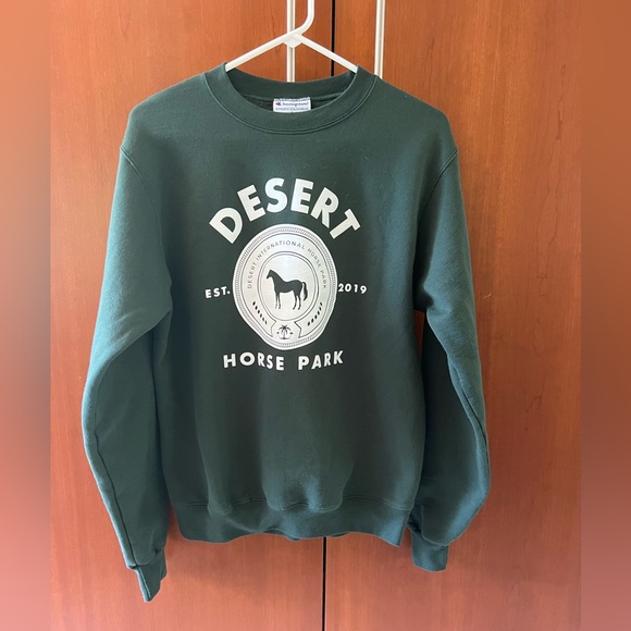 Champion x Desert International Horse Park Crewneck Sweatshirt in Green sz Small - Picture 1 of 2